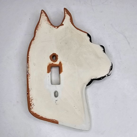 Vintage Boxer Dog Light Switch Cover Face Plate Ceramic Signed 88 - Picture 4 of 8